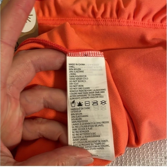 PRana women’s bathing suit xl 16 swim one piece pink orange halter cutout tassel - Picture 8 of 11